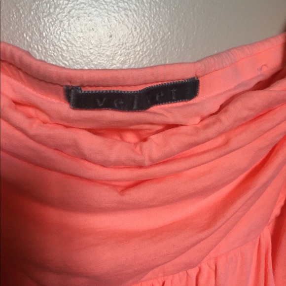 Anthropologie Velvet Peach Tube Dress w/ Pockets - Picture 5 of 7