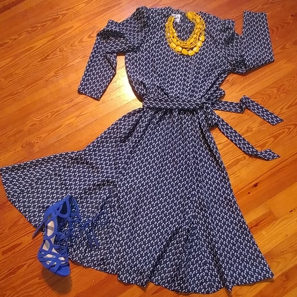 Vintage Henry Lee blue bow tie dress - Picture 1 of 5