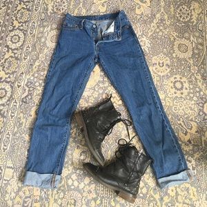 Levi's button fly blue jeans