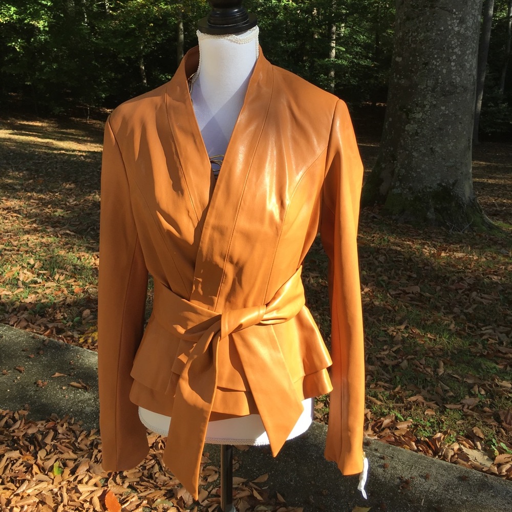 G I L I Faux Leather Jacket size 12