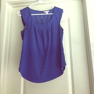 Cobalt blue, polka dot blouse