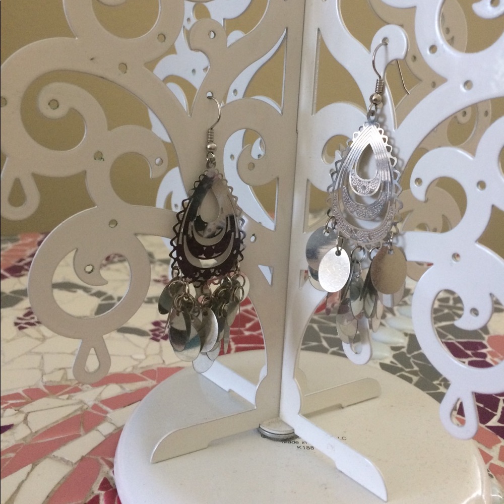 Silver chandelier earrings