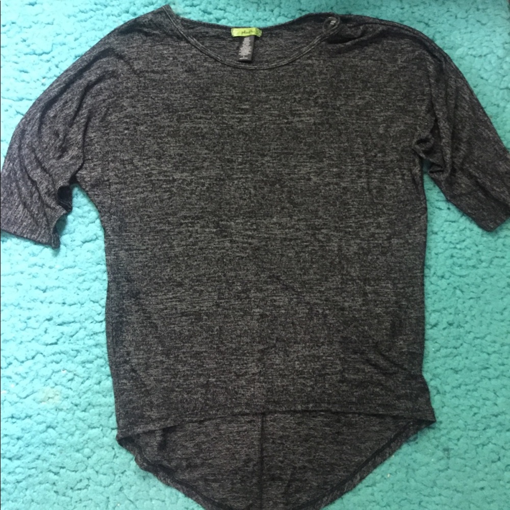 Plush Grey and Black 3/4 Sleeve Shirt