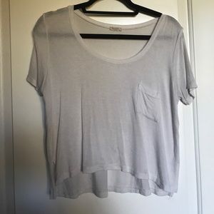 White short sleeved brandy top with pocket