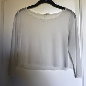 White see through mesh shirt
