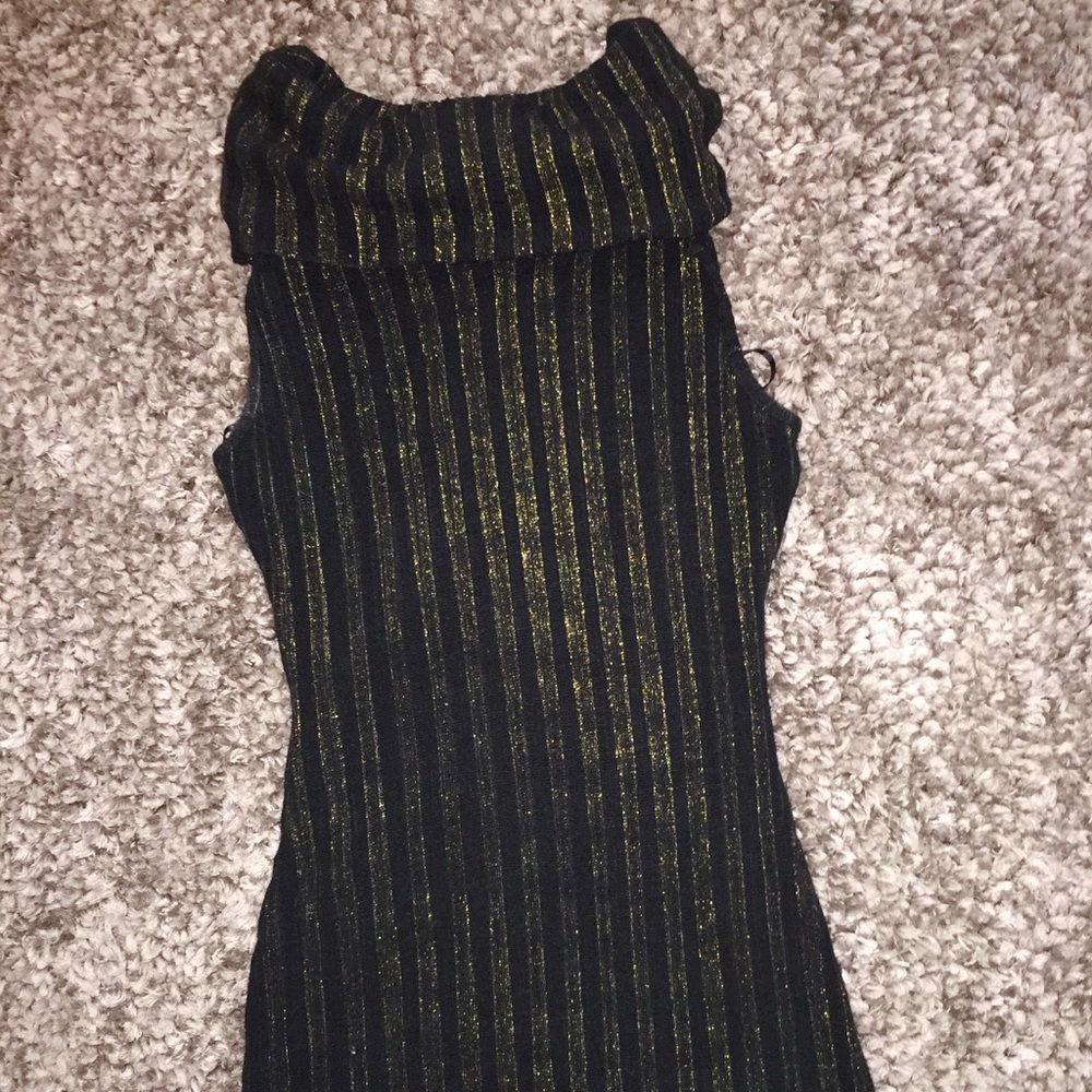 Black and gold sweater dress