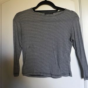 Log sleeve striped brandy shirt