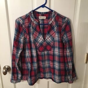 indigo-dyed popover shirt in casey plaid e6016