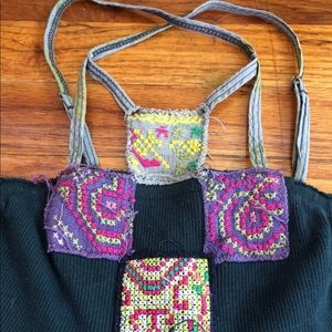 Free people embroidered patchwork tank