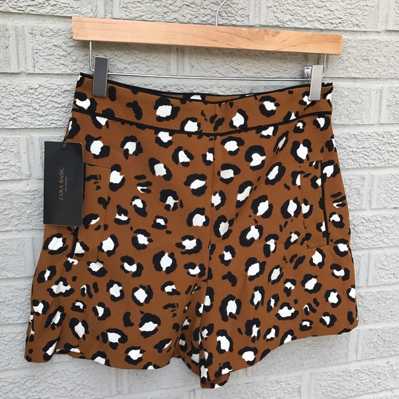Zara Pants - NEW Zara Basic Animal Print Shorts NWT