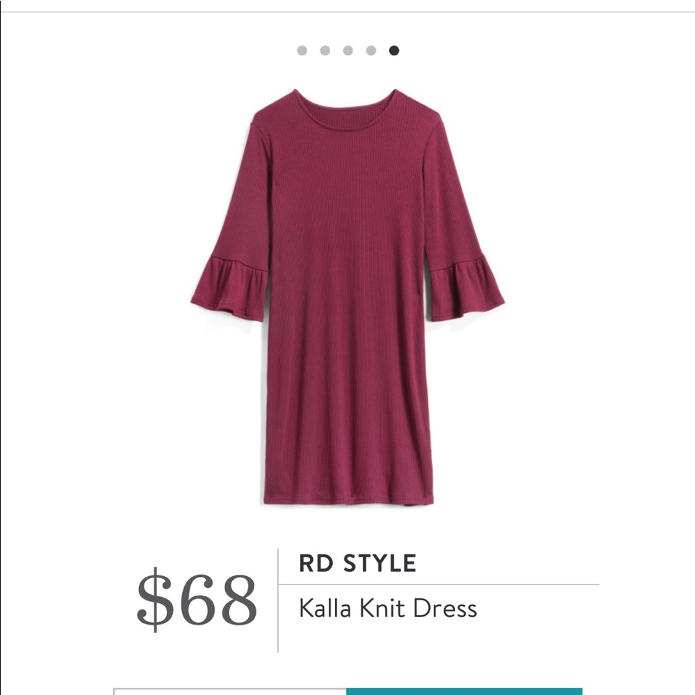 StitchFix Bellsleeve cotton burgundy dress
