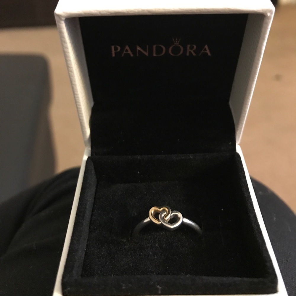 Pandora Heart to heart ring! Two toned!