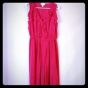 LOFT Silk Dress Red Size 8