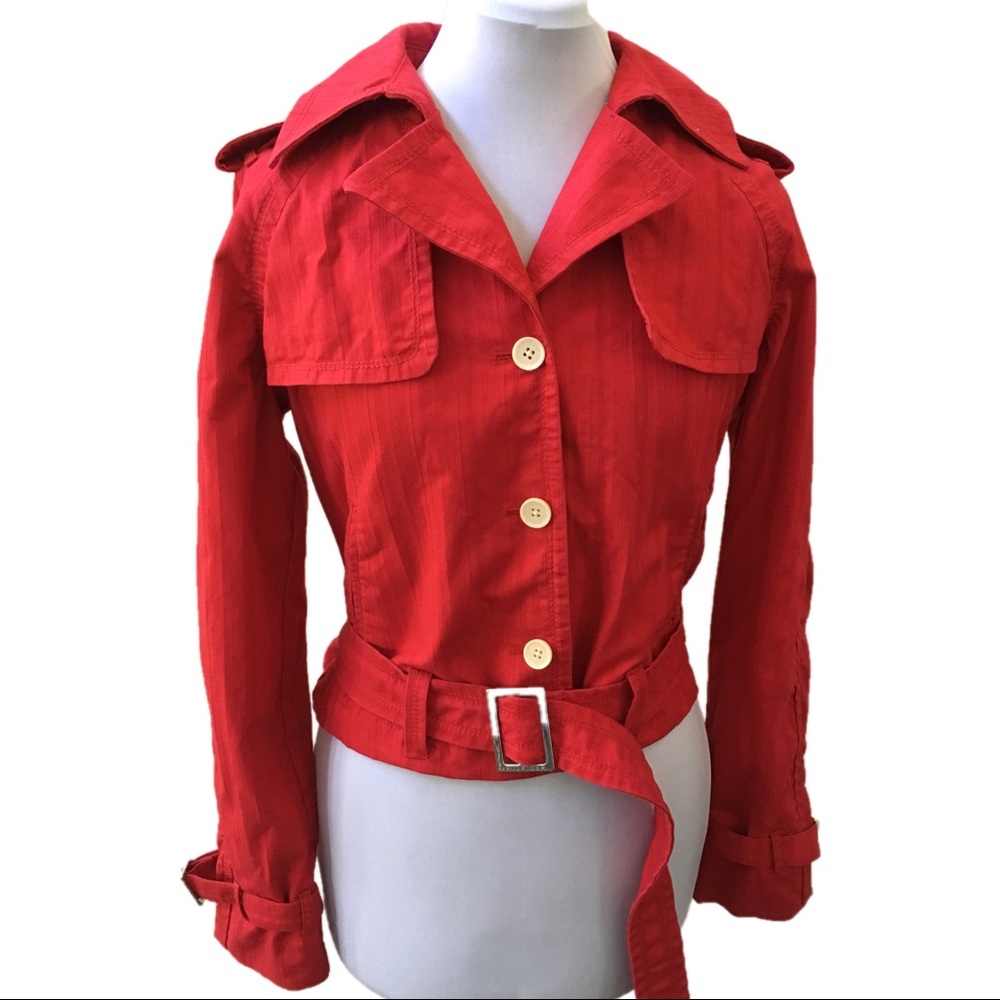 Tommy Hilfiger Cropped Red Fall Jacket X-Small