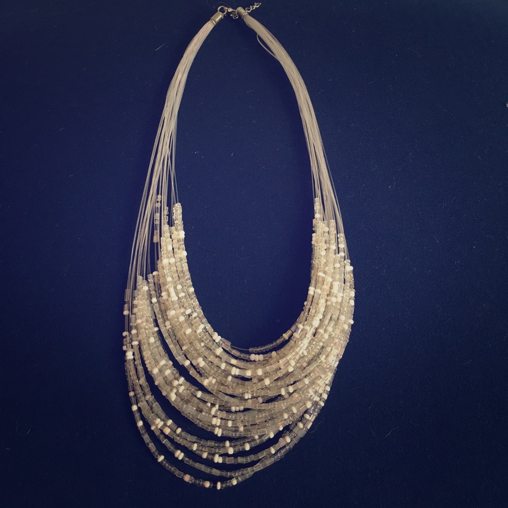 White statement necklace