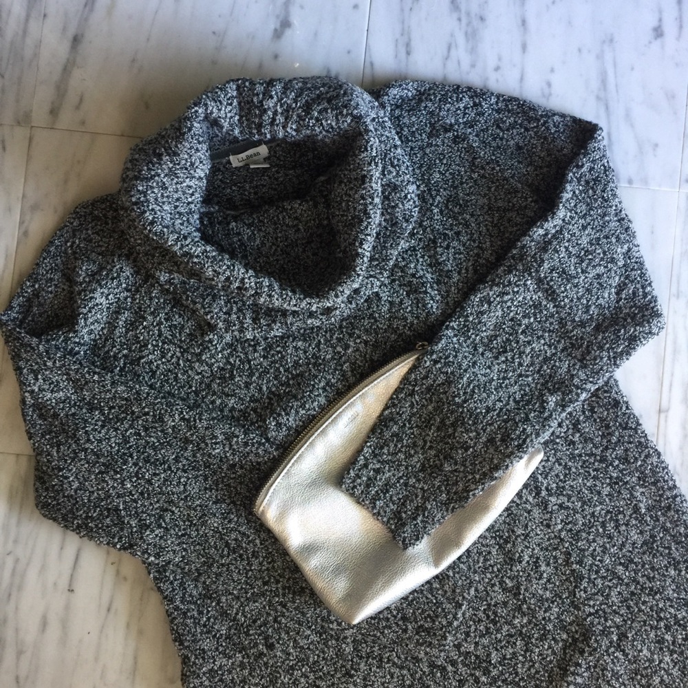 L. L. Bean oversized slouchy marbled cozy sweater