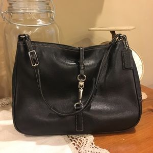 Small black leather Coach bag