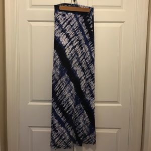 Tie dyed full length maxi skirt