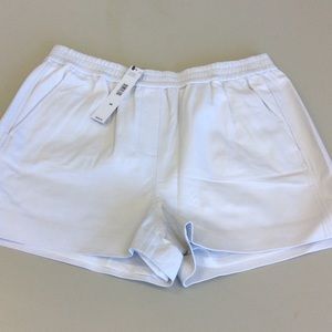 DKNY White Leather Shorts