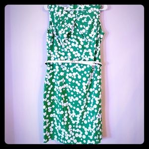 Dress Barn green and white polka dot dress