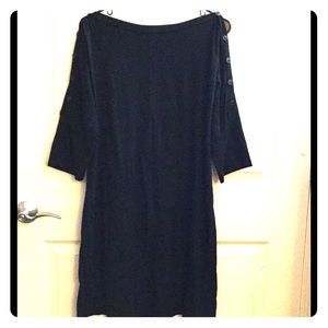 Black maternity tunic, open shoulders