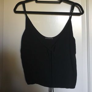Black brandy tank top wth tie in the front