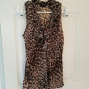 New York & Co Sheer Leopard Top