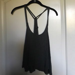 Grey loose racerback tank