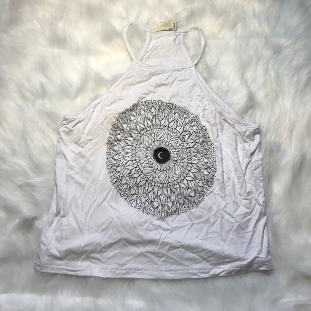 LA hearts white crop top