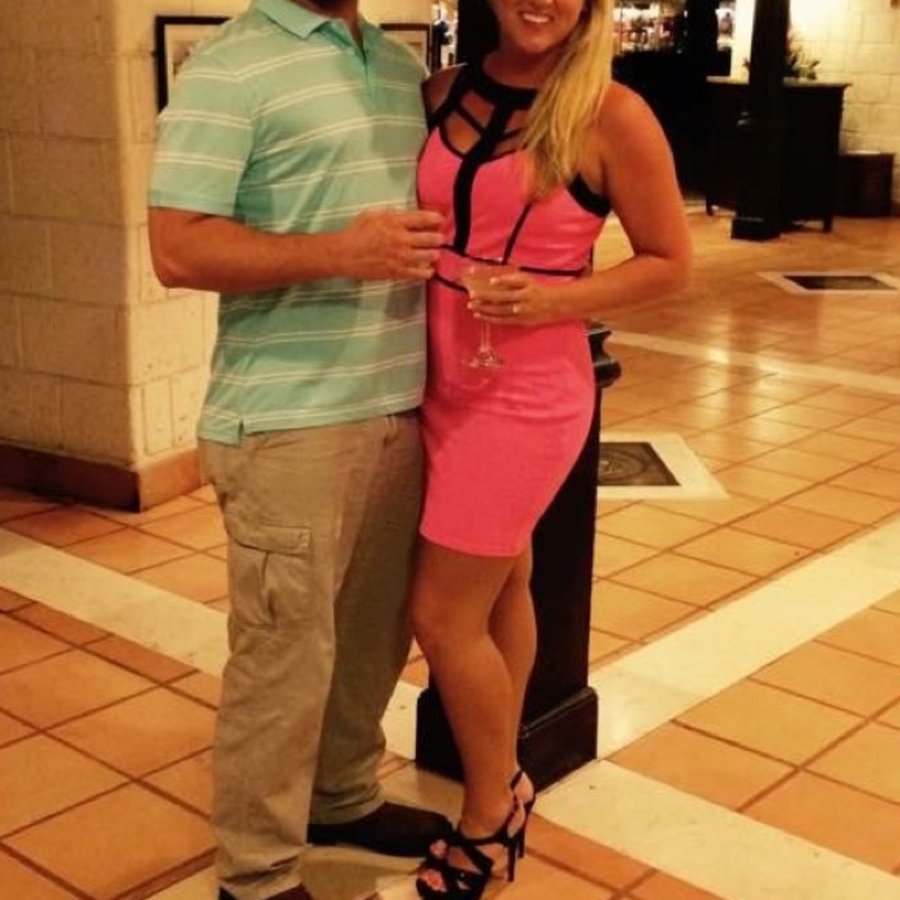 Beautiful hot pink and black dress