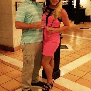 Beautiful hot pink and black dress
