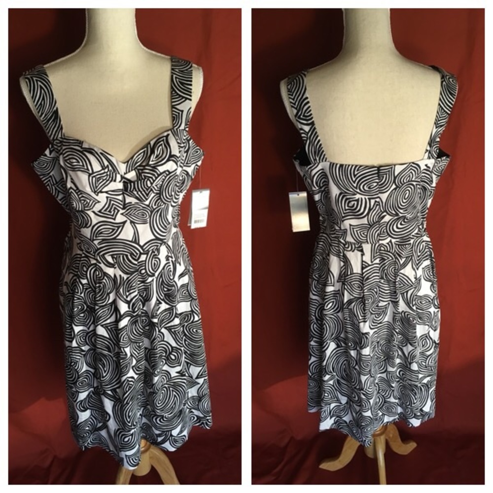 NWT Donna Ricco pockets sleeveless midi dress 12🌸