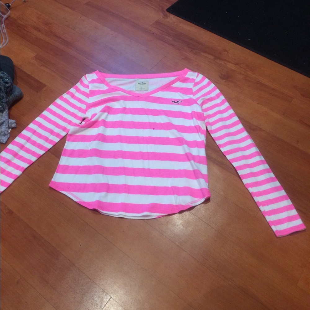 Hot pink stripe Hollister top. New without tags