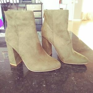 Olive green ankle booties!