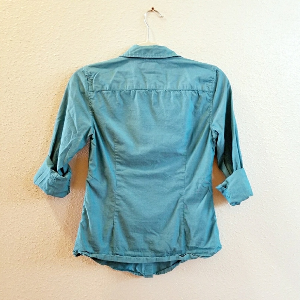 Turquoise button down - Picture 2 of 3
