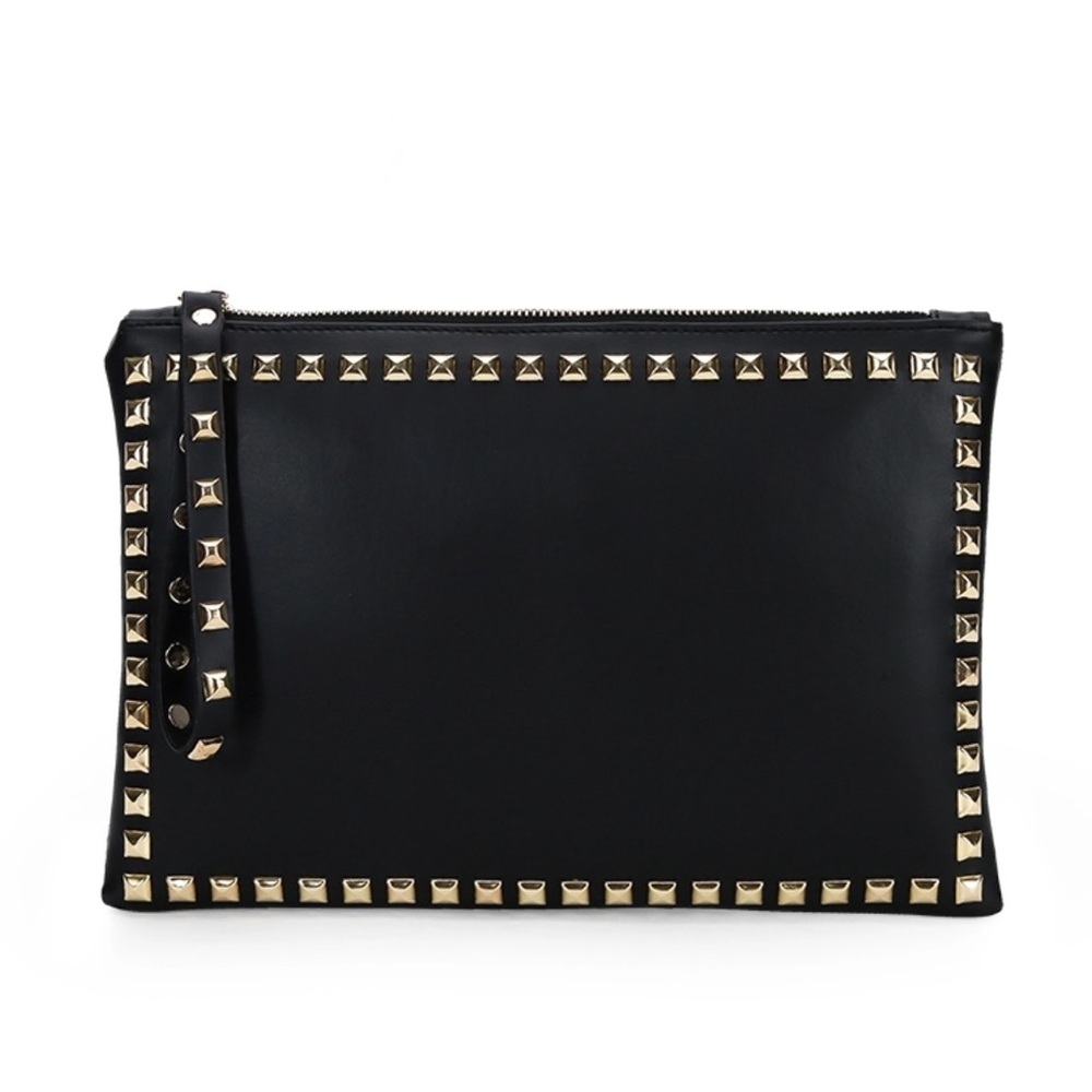 🎉 2X HP❗️1 LEFT ‼️ Black Clutch With Gold Accent - Picture 3 of 6