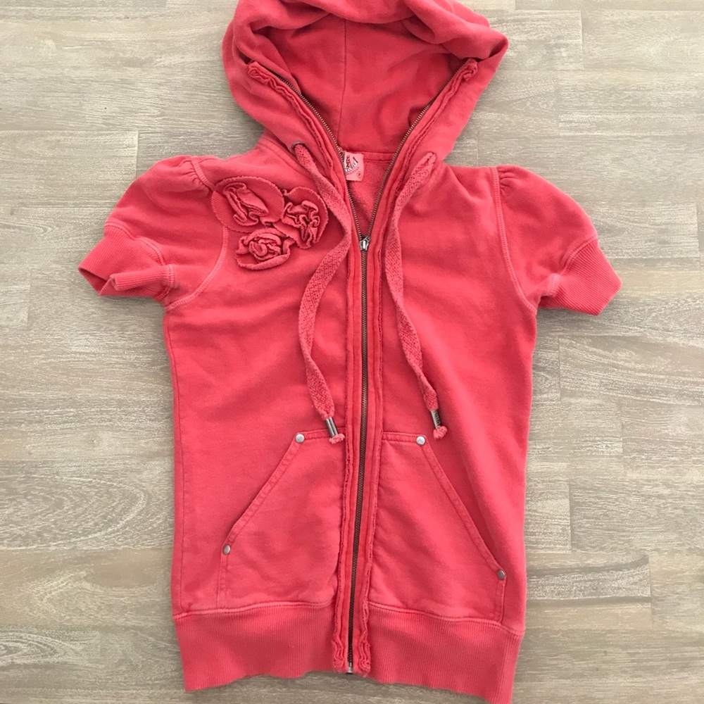 Juicy Couture rosette hoodie petite red