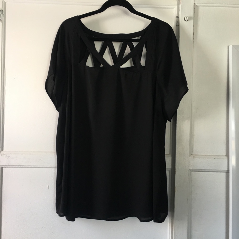 Torrid- Black chiffon top