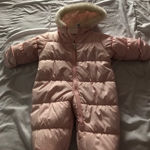 Baby girls snow suit pastel pink