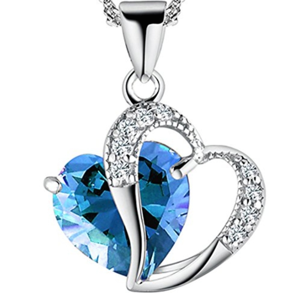 NWOT Light Blue A Heart Full of Love Pendant