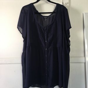 Torrid- gray chiffon top