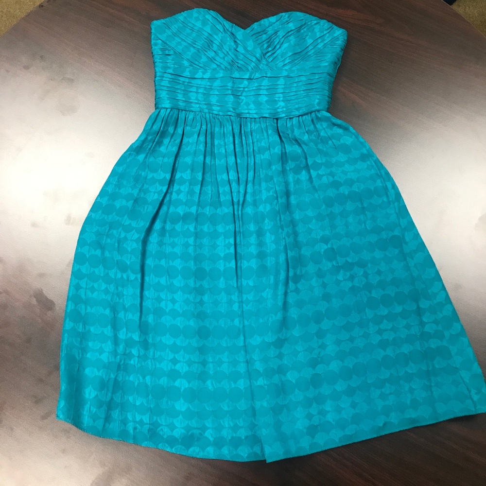 Strapless turquoise dress. Size 6
