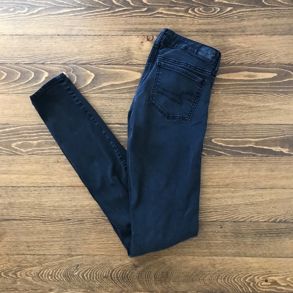 American eagle black skinny jeans jogging long