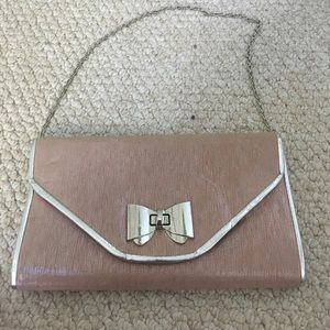 Tan shimmery shoulder bag