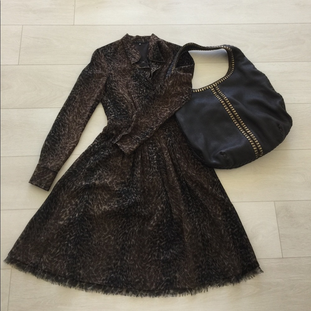 Elie Tahari leopard print ruffle dress