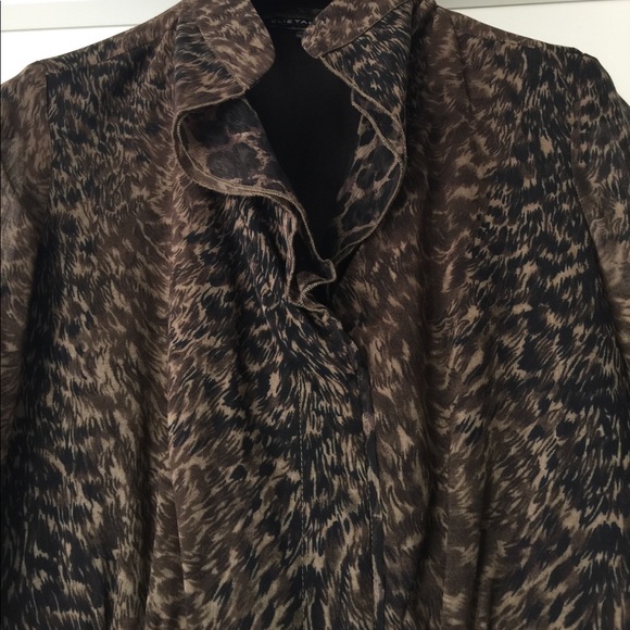 Elie Tahari leopard print ruffle dress - Picture 3 of 8