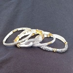 Silver and Gold Tone Bangles