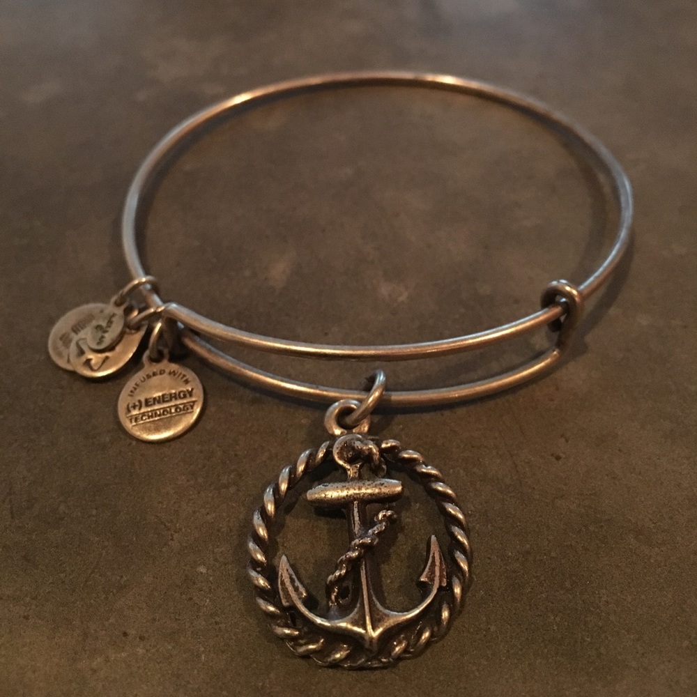 Silver Alex & Ani anchor bracelet