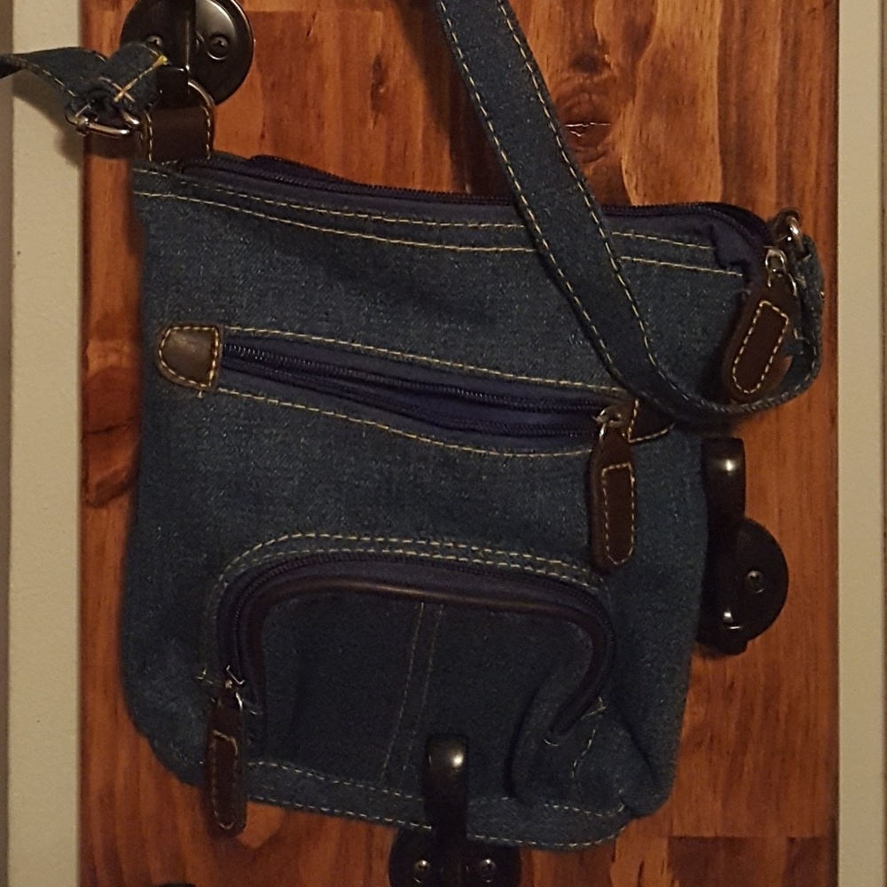 Denim cross body bag