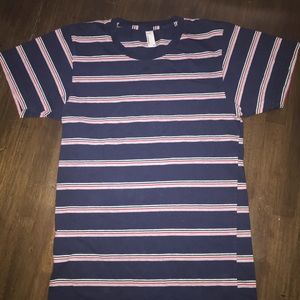 American Apparel Men’s navy blue striped shirt